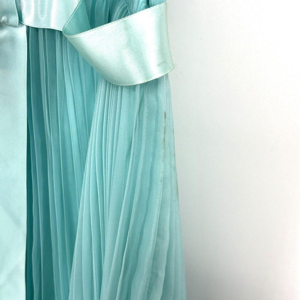 Vintage 1950's Montgomery Ward Aqua Chiffon Dress Gown 26" Waist Tags *READ* - Picture 15 of 16
